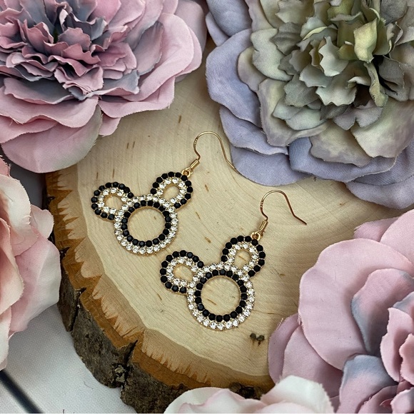 Crystal Mickey Mouse Dangle Earrings - Picture 12 of 16